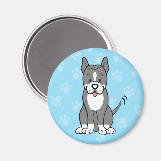 Niedlicher Cartoon Dog Pitbull Magnet (Vorderseite/Rückseite)