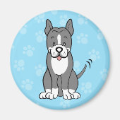 Niedlicher Cartoon Dog Pitbull Magnet (Vorne)