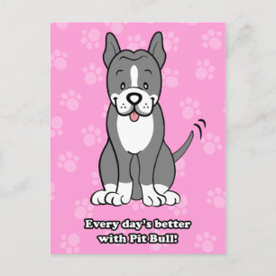 Niedlicher Cartoon Dog Pitbull Postkarte