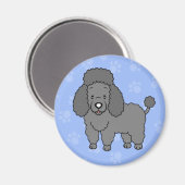 Niedlicher Cartoon Dog Poodle Magnet (Vorderseite/Rückseite)