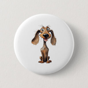 Niedlicher Cartoon Dog Rasse Kunstsammlung Button