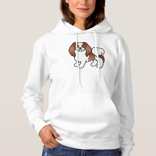 Niedlicher Cartoon Dog, rot und weiß Hoodie (Vorderseite)