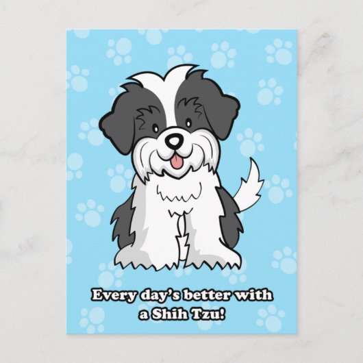 Niedlicher Cartoon Dog Shih Tzu Postcard Postkarte (Vorderseite)