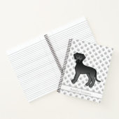 Niedlicher Cartoon Dog & Text von Black Great Dane Notizblock (Innenseite)