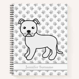 Niedlicher Cartoon Dog & Text von White English St Notizblock