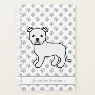 Niedlicher Cartoon Dog & Text von White English St Planer