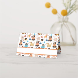 Niedlicher Cartoon Dog Thema Geburtstagsparty Platzkarte