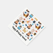 Niedlicher Cartoon Dog Thema Geburtstagsparty Serviette (Ecke)