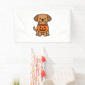Niedlicher Cartoon Dog Trick-or-Treating Classic T Banner (Insitu)