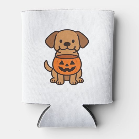 Niedlicher Cartoon Dog Trick-or-Treating Classic T Dosenkühler (Vorderseite)