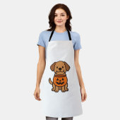 Niedlicher Cartoon Dog Trick-or-Treating Classic T Schürze (Getragen)