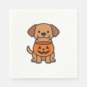 Niedlicher Cartoon Dog Trick-or-Treating Classic T Serviette
