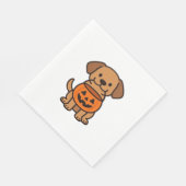 Niedlicher Cartoon Dog Trick-or-Treating Classic T Serviette (Ecke)