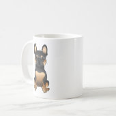 Niedlicher Cartoon Dog von Black and Tan French Bu Kaffeetasse (Vorderseite Links)