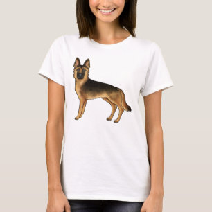 Niedlicher Cartoon Dog von Black and Tan German Sh T-Shirt