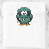 Niedlicher Cartoon Doktor Runder Aufkleber (Tasche)