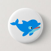 Niedlicher Cartoon Dolphin Button (Vorderseite)