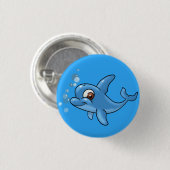 Niedlicher Cartoon Dolphin Button (Vorne & Hinten)