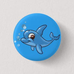 Niedlicher Cartoon Dolphin Button