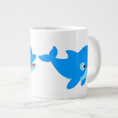 Niedlicher Cartoon Dolphin Jumbo-Tasse (Vorderseite Rechts)