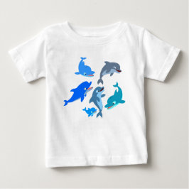 Niedlicher Cartoon Dolphin Pod Baby T - Shirt