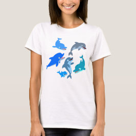 Niedlicher Cartoon Dolphin Pod T - Shirt