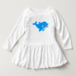 Niedlicher Cartoon Dolphin Ruffle Dress Baby T-shirt