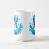 Niedlicher Cartoon Dolphin Splashing in Wasser Kaffeetasse (Mittel)
