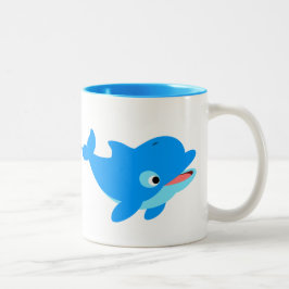 Niedlicher Cartoon Dolphin Zweifarbige Tasse