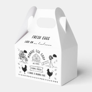 Niedlicher Cartoon Doodle Rustikale Eierkarton Geschenkschachtel