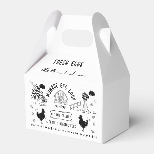 Niedlicher Cartoon Doodle Rustikale Eierkarton Geschenkschachtel (Vorderseite)