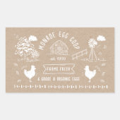 Niedlicher Cartoon Doodle Rustikale Eierkarton Rechteckiger Aufkleber (Vorderseite)