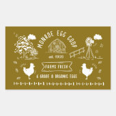 Niedlicher Cartoon Doodle Rustikale Eierkarton Rechteckiger Aufkleber (Vorderseite)