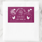 Niedlicher Cartoon Doodle Rustikale Eierkarton Rechteckiger Aufkleber (Tasche)