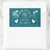 Niedlicher Cartoon Doodle Rustikale Eierkarton Rechteckiger Aufkleber (Tasche)