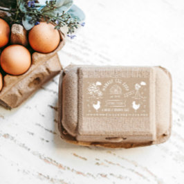 Niedlicher Cartoon Doodle Rustikale Eierkarton Rechteckiger Aufkleber