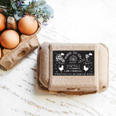 Niedlicher Cartoon Doodle Rustikale Eierkarton Rechteckiger Aufkleber