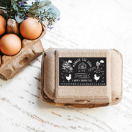 Niedlicher Cartoon Doodle Rustikale Eierkarton Rechteckiger Aufkleber