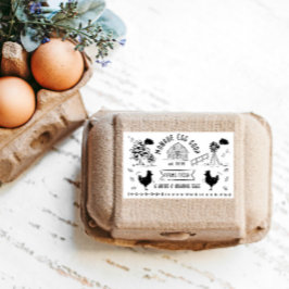 Niedlicher Cartoon Doodle Rustikale Eierkarton Rechteckiger Aufkleber