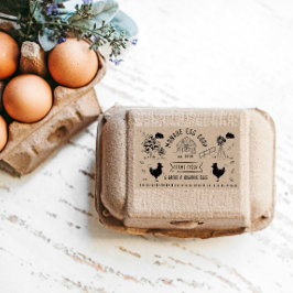 Niedlicher Cartoon Doodle Rustikale Eierkarton Rechteckiger Aufkleber