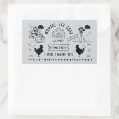 Niedlicher Cartoon Doodle Rustikale Eierkarton Rechteckiger Aufkleber (Tasche)