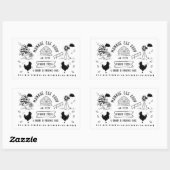 Niedlicher Cartoon Doodle Rustikale Eierkarton Rechteckiger Aufkleber (Blatt)