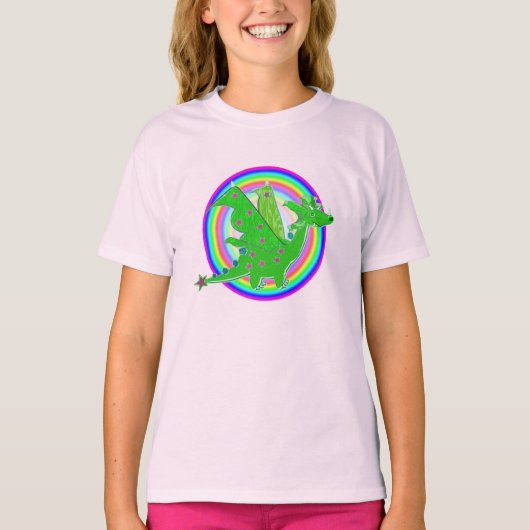 Niedlicher Cartoon-Drache T-Shirt (Vorderseite)