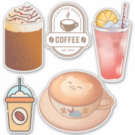 Niedlicher Cartoon Drink Kaffee Kawaii Scrapbook Aufkleber