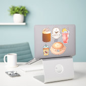 Niedlicher Cartoon Drink Kaffee Kawaii Scrapbook Aufkleber (Laptop auf Schreibtisch)