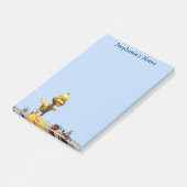 Niedlicher Cartoon Duck and Crab on Beach Post-it Klebezettel (angewinkelt)