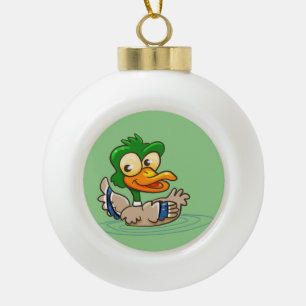 Niedlicher Cartoon Duck Keramik Ball Weihnachtssch Kugel-Ornament