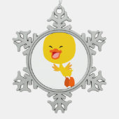 Niedlicher Cartoon Duckling Pewter Ornament (Vorderseite)