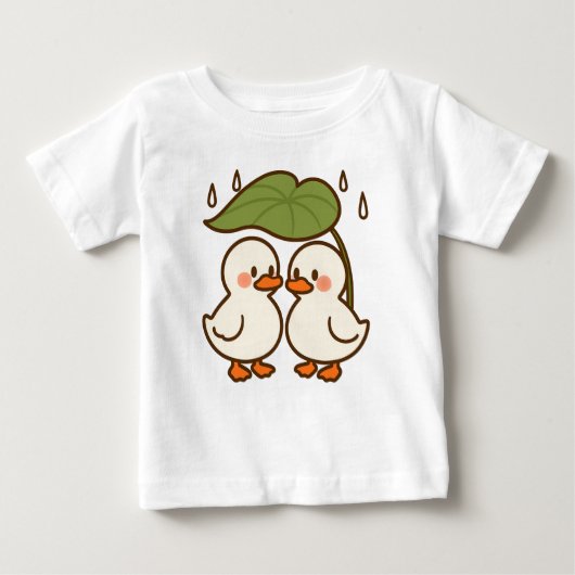 Niedlicher Cartoon Ducklings Leaf-Kinder T - Shirt (Vorderseite)