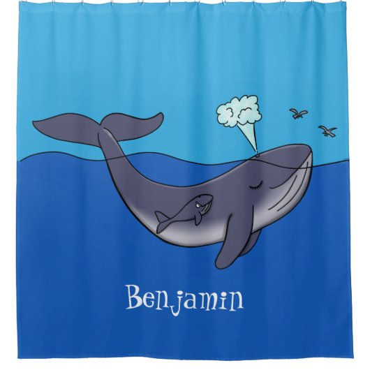 Niedlicher Cartoon Duschvorhang (Vorderseite)